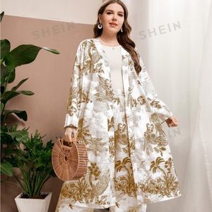 SHEIN Tan Tropical Butterfly Outfit 3X